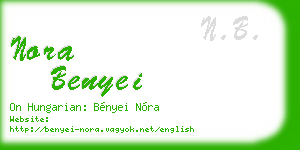 nora benyei business card